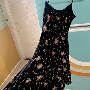 Flowy Silk Banana Republic Y2K 2000s Floral Dress